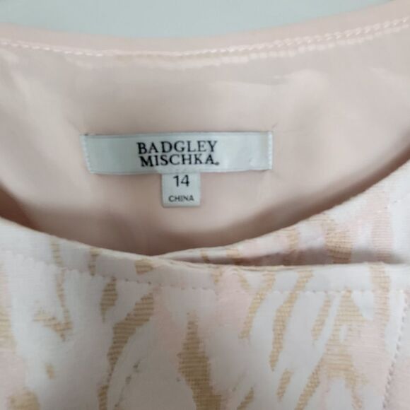 BADGLEY MISCHKA Pink Cinched Waist Animal Print Blazer 14 - Picture 2 of 4